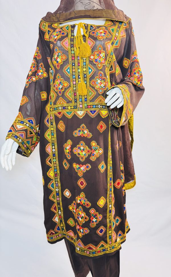 ZAFNM COLLECTION Women's Brown & Multi-colour 3-Piece Dress Set